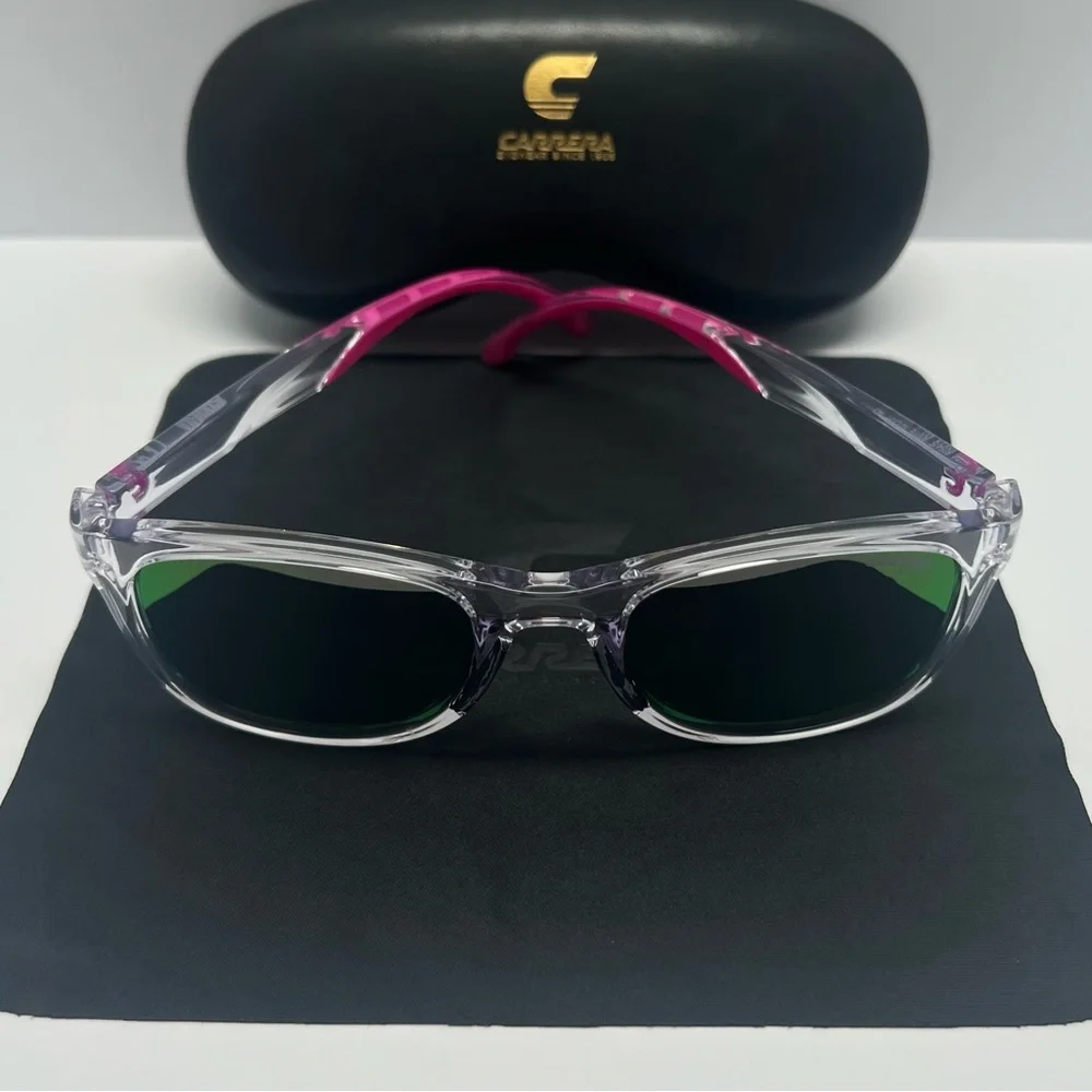 CARRERA 8054/900 Sunglasses Pink Arms NWOT UV Protection Cat 3 52mm Hard‎ Case